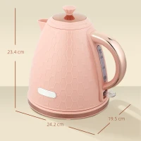 HOMCOM 3kW Rapid Boil Honeycomb Kettle - Light Pink(m-3)