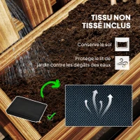 Outsunny Jardinière murale potager avec 3 bacs en bois massif amovibles 60 x 16 x 80 cm(m-6)