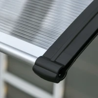 Outsunny Pensilina da Esterno per Finestre e Porte, in Policarbonato e Alluminio, 110x60x18cm - Trasparente(m-9)