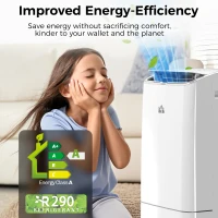 HOMCOM 14000 BTU Mobile Air Conditioner, 35m², Smart Home WiFi, with Dehumidifier, Fan, 24H Timer, Window Kit, White(m-6)