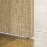 HOMCOM Toeletta da Trucco con Specchio, Tavolo da Trucco, Sgabello, 4 Cassetti e 4 Ripiani, Colore Legno(m-9)