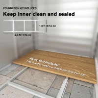 Outsunny 7 x 4ft Garden Shed, Easy to Assemble, Upgraded Galvanised Steel Frame with Foundation Kit, Double Doors with Lock, Outdoor Metal Shed with Vents and Gloves, Garden Storage Shed, Natural(m-7)