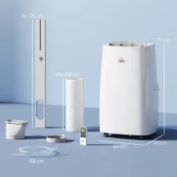 HOMCOM 14000 BTU Multi-Mode Mobile Air Conditioner, with Mounting Kit(m-3)