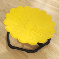 AIYAPLAY Flower-Shaped Sensory Spinning Chair with Non-Slip Base for Balance/Coordination, Yellow(m-7)