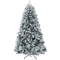 HOMCOM Árbol de Navidad Artificial Nevado 180 cm con 796 Ramas y Soporte de Metal Árbol Navideño Nevado para Interior Verde