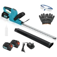 Outsunny Tagliasiepi Elettrico a Batteria con Lama da 51 cm, 86x17x17 cm, Blu(m-1)