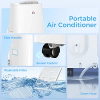 HOMCOM 14000 BTU Multi-Mode Mobile Air Conditioner, with Mounting Kit(m-9)