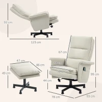 HOMCOM Sillón masajeador eléctrico relajante con reposapiés y control remoto tela imitación lino 78 x 93 x 99 cm beige(m-3)
