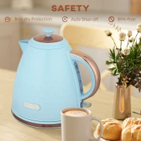 HOMCOM 3kW Rapid Boil Honeycomb Kettle - Light Blue(m-6)