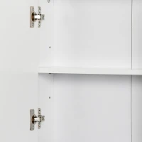 HOMCOM Bathroom Mirror Cabinet Wall Mounted Storage Shelf Bathroom Cupboard Double Door, White(m-9)