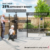 Outsunny 7 x 4ft Garden Shed, Easy to Assemble, Upgraded Galvanised Steel Frame with Foundation Kit, Double Doors with Lock, Outdoor Metal Shed with Vents and Gloves, Garden Storage Shed, Natural(m-4)