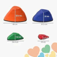 AIYAPLAY Set di 11 pietre di equilibrio, Design antiscivolo, per interni & esterni, impilabile, Colorato(m-3)