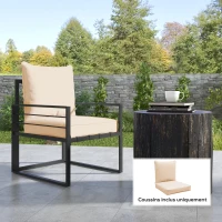 Outsunny Lot de 2 coussins matelas assise dossier pour chaise de jardin chaise longue intérieur et extérieur polyester beige(m-2)