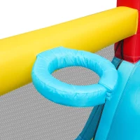 Château gonflable multifonctionnel avec toboggan aquatique, trampoline, panier de basket et pistolet à eau, pour utilisation sèche et humide, 460x343x190 cm, Orange(m-8)