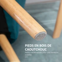 HOMCOM Fauteuil style scandinave dossier haut et accoudoirs, revêtement en polyester effet velours, 67 x 61,5 x 71 cm, bleu(m-6)