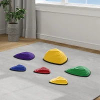 AIYAPLAY Conjunto de 6 Bloques de Equilibrio, Diseño Antideslizante, para uso en Interiores y Exteriores, Apilable, Multicolor(m-4)