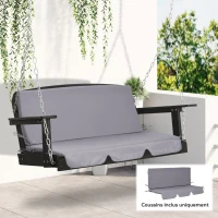 Outsunny Coussins pour balancelle de jardin, coussins pour balancelle 3 places, 2 pièces,130 x 45 x 5 cm, gris foncé(m-2)