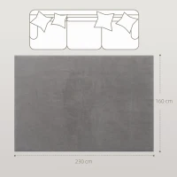 HOMCOM Tappeto Salotto 160x230 cm Lavabile in Lavatrice Pelo Lungo Stile Moderno Tapeto per Soggiorno Camera da Letto Grigio Chiaro(m-4)