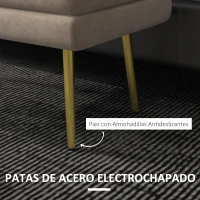 HOMCOM Banco de Almacenaje para Dormitorio 30L Tapizado en Terciopelo Pie de Cama con Patas de Acero 79,5x37,5x43 cm Beige(m-7)