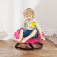 AIYAPLAY Flower-Shaped Sensory Spinning Chair with Non-Slip Base for Balance/Coordination, Pink(m-2)