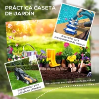 Outsunny Caseta de Jardín Exterior 151x92x193 cm con Suelo Puerta Corredera y Techo Inclinado para Almacenar Herramientas Gris(m-4)