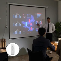 HOMCOM Projectiedoek- Elektrisch, 100 Inch, 4:3, 203x152 cm, Wit(m-11)