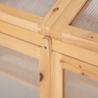 Outsunny Mini-kas, Klein Kas met Houten Frame, Vensters en Dubbele Deur, 3 Planken, 70L x 50B x 120H cm, Bruin(m-9)