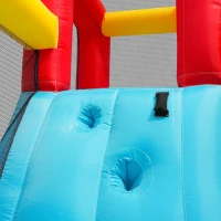 Château gonflable multifonctionnel avec toboggan aquatique, trampoline, panier de basket et pistolet à eau, pour utilisation sèche et humide, 460x343x190 cm, Orange(m-7)