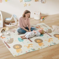 AIYAPLAY Alfombra para Niños 0-6 Años con Temática de Bosque en XPE Multicolor, 196x176x1.5 cm(m-2)