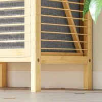 HOMCOM Armario de Baño Estrecho de Bambú con 2 Estantes Abiertos Cesto Extraíble y Diseño con Listones 40x30x95 cm Natural(m-9)