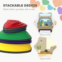 AIYAPLAY 6-Piece Stepping Stones for Kids, Stackable Sensory Toys Outdoor Indoor, Obstacle Course for Balance and Motor Skills(m-6)