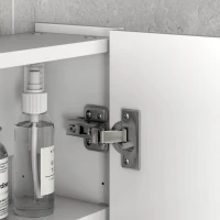 kleankin Badezimmerschrank mit 3 Spiegeltüren und verstellbaren Regalen aus Holz 90x13.5x60 cm, Weiß(m-4)