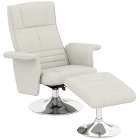 HOMCOM Massagesessel mit Hocker, neigbare Lehne, 78 x 95 x 88 cm, Creme