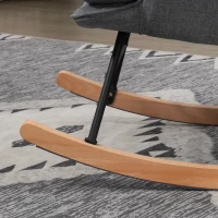 HOMCOM Fauteuil à bascule avec repose-pieds, rocking chair, assise large, dossier haut, coussin inclus, 64 x 89 x 90 cm, gris(m-7)