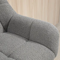 HOMCOM Barhocker 2er-Set Retro-Design höhenverstellbar Fleece-Optik Grau + Schwarz(m-9)