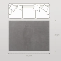 HOMCOM Teppich Wohnzimmer 160 x 120 cm Langflor Teppich, maschinenwaschbar, rutschfest, Kunstfell, Hellgrau(m-3)