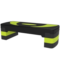 HOMCOM Stepper fitness aérobic hauteur réglable surface antidérapante 80 x 31 x 20 cm noir vert