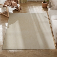 HOMCOM Tappeto da Soggiorno 160x120x2.5 cm Crema