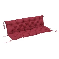 Outsunny Coussin Matelas Assise Dossier pour Banc de Jardin balancelle canapé 3 Places Grand Confort 150 x 98 x 8 cm Rouge(m-11)
