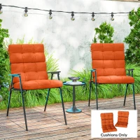 Outsunny Set of Two Padded Outdoor Seat Cushions - Orange(m-2)