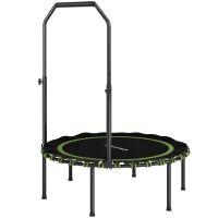 SPORTNOW 40" Foldable Fitness Trampoline Rebounder with Handle, Green(m-11)