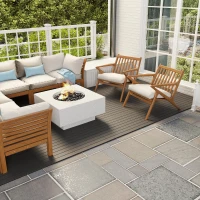 Outsunny Caillebotis - Dalles terrasse - Lot de 9 - emboîtables, Installation très Simple - Petits Carreaux Composite Plastique Imitation Bois Noir(m-8)