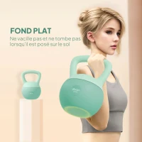 SPORTNOW Kettlebell 8 kg, avec poignée antidérapante, pour fitness musculation cardio, 19 x 19 x 28 cm, vert(m-6)