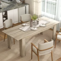 HOMCOM Uitschuifbare Eettafel, uitbreidbaar van 180 naar 260 cm, voor 6-10 personen, Hout(m-6)