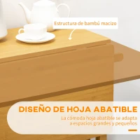 HOMCOM Juego de Mesa Alta de Bar y 2 Taburetes con Ruedas Mesa Plegable de Cocina con Taburetes 82,5x75,5x83,5 cm Marrón(m-4)