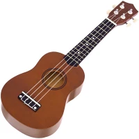 HOMCOM Ukelele Soprano para Principiantes con 4 Cuerdas de Nylon Ajustables Juguete educativo 53x17,5x6,2cm Marrón(m-11)
