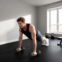 HOMCOM Manubrio Esagonale da 20kg in Acciaio e Gomma per Workout in Palestra, Casa e Ufficio, Nero(m-8)