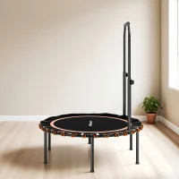 SPORTNOW 40" Foldable Fitness Trampoline Rebounder with Handle, Orange(m-9)