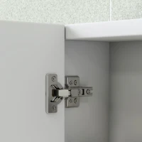 HOMCOM Armadio da Bagno con Specchio Armadio a Parete con 3 Porte Ripiani Regolabili 91,5x11,5x65 cm Bianco(m-5)