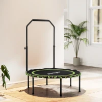 SPORTNOW 40" Foldable Fitness Trampoline Rebounder with Handle, Green(m-8)